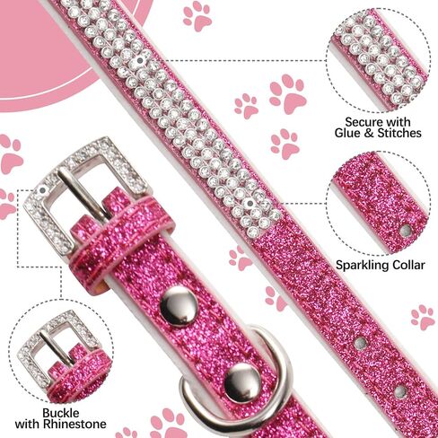 Dog Collar,Cat Collar,Sparkling Rhinestones Dog Collars Adjustable Pet Collars for Puppy Kitten Small Medium Dogs&Cats (S, Gold) in Saudi Arabia