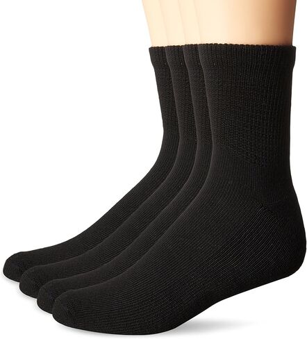 Dr. Scholl's Men's 4 Pack Diabetic and Circulatory Non Binding Ankle Socks, Black, Shoe Size: 7-12 in Saudi Arabia