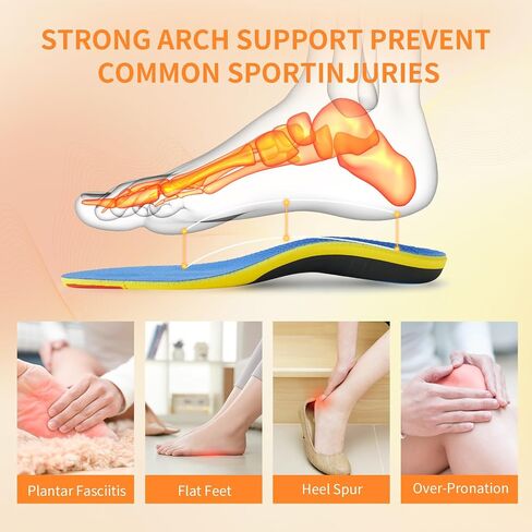 Plantar Fasciitis Relief Shoe Insoles(2 Pairs) High Arch Supports Inserts Men Shoe Inserts for Women Best Insoles for Standing all Day 2 in 1Foldable Shoehorn L (Mens 8-9.5/Womens 10-11.5) in Saudi Arabia