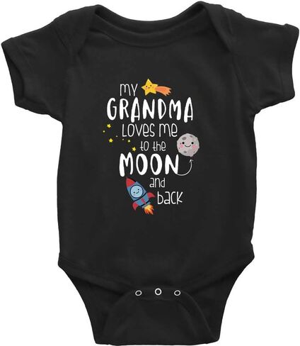 My Grandma Loves Me to The Moon and Back Infant Boy Girl Onesie Short Sleeve Crawl Bodysuit in Kuwait