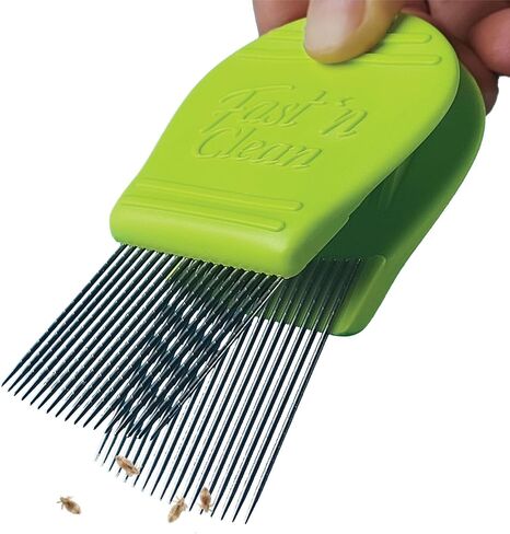Fast 'n Clean - مشط القمل الاحترافي ذاتي التنظيف، يزيل قمل الرأس والصئبان بشكل أسرع، الفولاذ المقاوم للصدأ، علاج طبيعي لقمل الرأس، لا يسحب الشعر، مشط فعال للبراغيث، علاج للقشرة. in Saudi Arabia