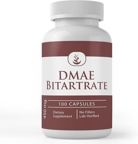 مكونات أصلية نقية DMAE Bitartrate، (100 كبسولة) نقية دائمًا، بدون إضافات أو مواد مالئة، تم التحقق منها معمليًا in Kuwait