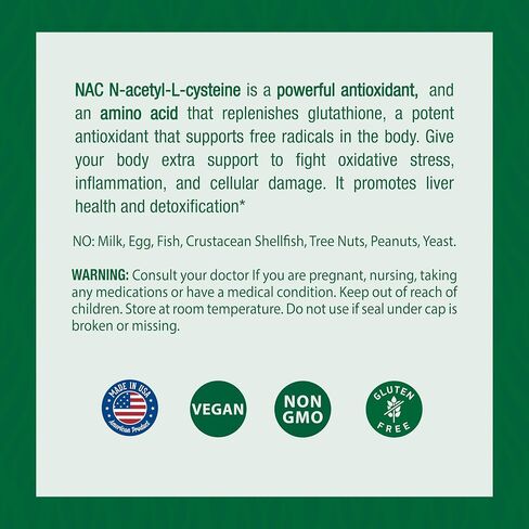 كبسولات Safrel N-Acetyl-L-Cysteine ​​(NAC)، 600 مجم، 180 قطعة، الجهاز التنفسي، المناعي، صحة الكبد، دعم قوي لمضادات الأكسدة، الجذور الحرة، سهل الامتصاص، غير معدل وراثيًا، خالي من الغلوتين in Kuwait