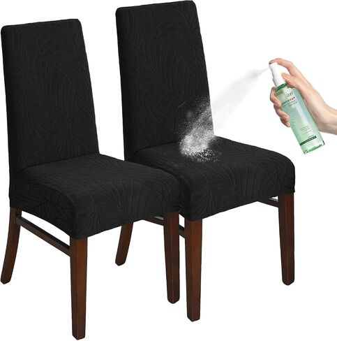 KELUINA Chair Covers for Dining Room Set of 2/4/6, Stretch Jacquard Dining Chair Slipcover Covers, Removable Washable Waterproof Chair Covers (Sand,4 Pieces) in Kuwait