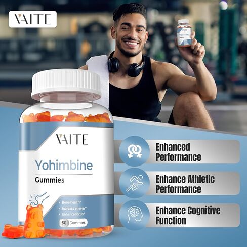 علكة يوهيمبين حمض الهيدروكلوريك 15 ملغ - مكملات عشبية قوية للرجال والنساء، ومضادات الأكسدة، ومستخلص لحاء يوهمبي المعزز، وخالي من الغلوتين، وغير معدل وراثيًا - يعزز الطاقة، ويحسن الأداء، ويدعم الحيوية in Kuwait