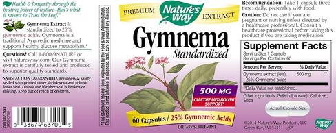 Nature's Way Gymnema Standardized، 60 كبسولة نباتية، 60 قيراط in Saudi Arabia