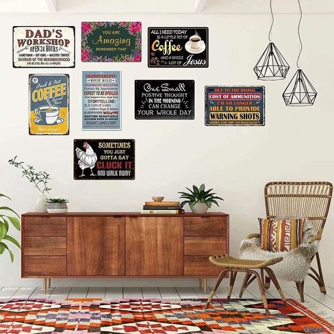 Eeypy Sunflower Wishes and Honey Bee Kisses Metal Sign Art Tin, 8x12inch in Kuwait