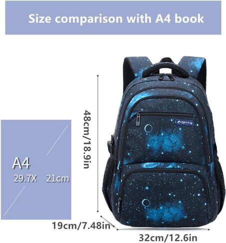 حقيبة ظهر Armbq 3 قطع Galaxy Kids للأولاد مع صندوق غداء حقيبة كتب أولية كاجوال خفيفة الوزن مقاومة للماء حقائب مدرسية للمراهقين in Kuwait