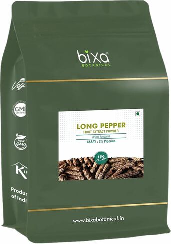 bixa BOTANICAL Long pepper/Pippali (Piper longum) dry Extract Powder | Ideal Alterative & Respiratory Tonic, anti-helminthic & prevents bloatingness of stomach in Kuwait
