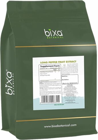 bixa BOTANICAL Long pepper/Pippali (Piper longum) dry Extract Powder | Ideal Alterative & Respiratory Tonic, anti-helminthic & prevents bloatingness of stomach in Kuwait