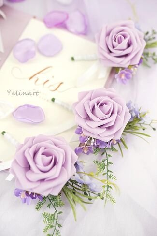 قطعة واحدة من Yelinart من Sinlge باللون الأبيض العاجي للرجال لحفلات الزفاف ورفقاء العريس كريم زهور الورد الاصطناعية لحفلات الزفاف والذكرى السنوية وحفلات العشاء الرسمية in Kuwait