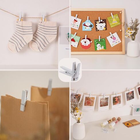 Small Black Clothes Pins for Photos,100PCS Mini Wooden Black Clothespins with 328 Feet Jute Twine,1.4 inch Black Small Clothespins for Hanging Photos,Crafts,Baby Shower,Graduation,Halloween in Saudi Arabia