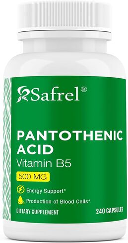 Safrel Pantothenic Acid (Vitamin B5) 500mg, 240 Capsules in Saudi Arabia