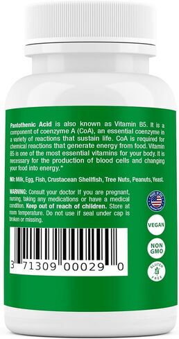 Safrel Pantothenic Acid (Vitamin B5) 500mg, 240 Capsules in Saudi Arabia