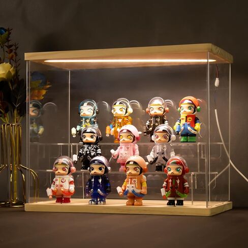 Nynelly Acrylic Display Case for Collectibles, 5 Tier Clear Rock Display Case Stand, Assemble Countertop Display Box Storage Showcase for Mini Funko Pop Figures Collectibles Toys,Pink in Kuwait
