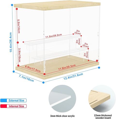 Nynelly Acrylic Display Case for Collectibles, 5 Tier Clear Rock Display Case Stand, Assemble Countertop Display Box Storage Showcase for Mini Funko Pop Figures Collectibles Toys,Pink in Kuwait