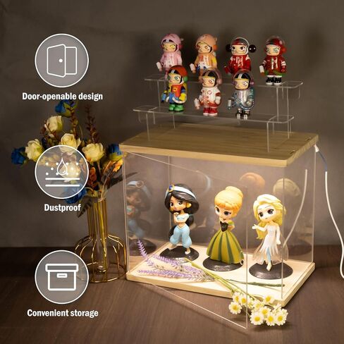 Nynelly Acrylic Display Case for Collectibles, 5 Tier Clear Rock Display Case Stand, Assemble Countertop Display Box Storage Showcase for Mini Funko Pop Figures Collectibles Toys,Pink in Kuwait