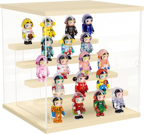 Nynelly Acrylic Display Case for Collectibles, 5 Tier Clear Rock Display Case Stand, Assemble Countertop Display Box Storage Showcase for Mini Funko Pop Figures Collectibles Toys,Pink in Kuwait