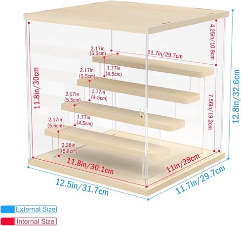 Nynelly Acrylic Display Case for Collectibles, 5 Tier Clear Rock Display Case Stand, Assemble Countertop Display Box Storage Showcase for Mini Funko Pop Figures Collectibles Toys,Pink in Kuwait