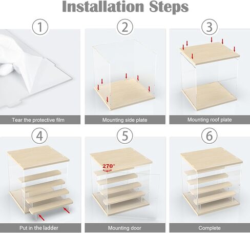 Nynelly Acrylic Display Case for Collectibles, 5 Tier Clear Rock Display Case Stand, Assemble Countertop Display Box Storage Showcase for Mini Funko Pop Figures Collectibles Toys,Pink in Kuwait