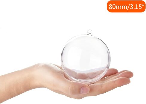 20Pcs Christmas Ball Ornaments 2.36"/60mm Fillable Clear Plastic Ornaments Balls DIY Christmas Tree Decoration Baubles Decorative Hanging Ornaments for Xmas Tree Holiday Wreath Garland Decor (2.36") in Saudi Arabia