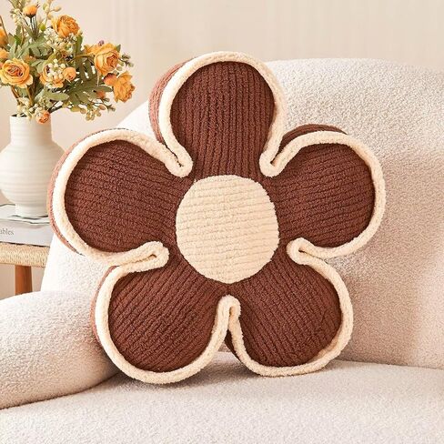 Kcvvcr Flower Pillow, Soft Flower Shaped Floor Cushion, Flower Decorative Throw Pillow, Cute Flower Seating Cushion, Flower Room Décor Plush Pillows for Sofa Couch Bed (13.7 Inch, Pink) in Saudi Arabia