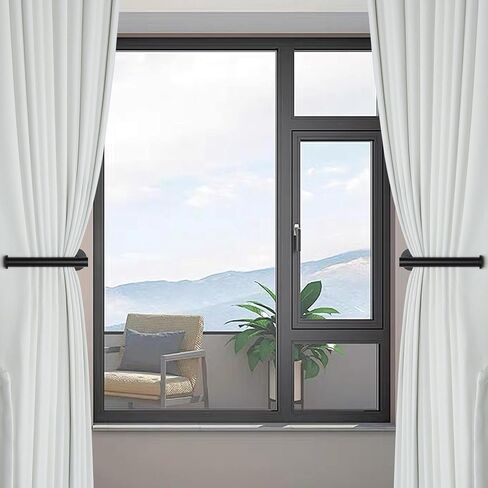 2 Pack Adhesive Curtain Holdbacks Curtain Tie Backs Curtain Holdbacks No Drill Curtain Pull Backs Adhesive Curtain Hooks Curtain Holders for Drapes (2, Black) in Saudi Arabia