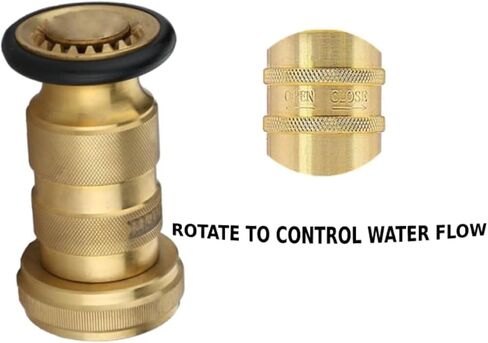 1.5" NH/NST Fire Hose Nozzle, Brass Fire Equipment Spray Jet Fog Nozzle, Max. 100psi in Kuwait