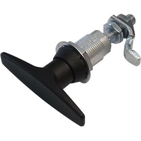 Southco - E3-11-25 E3 Series Vise Action Powder Coated Zinc Alloy Hand Operated Compression Latch with T-Handle Head, Non-Locking, 0.71" Thick, 1"-1.62"/2.07"-2.69" Grip Range, Black