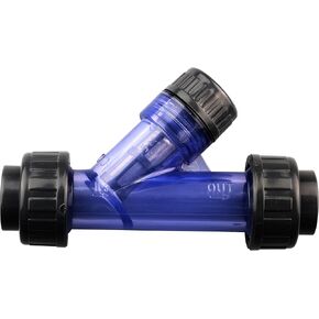 TOMEX 3/4'' Y-Strainer, Clear UPVC Sediment Y-Strainer, True Union Y-Strainer W/Stainless Steel 40 Mesh, NPT Female [NPT 3/4 Inch]