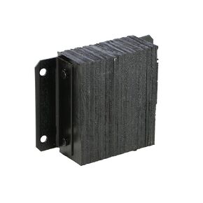 Vestil 1214-4.5 Horizontal Laminated Dock Bumper, Fabric Reinforced Rubber, Rectangular, 4 Holes, 12" Height, 14" Width, 4-1/2" Depth
