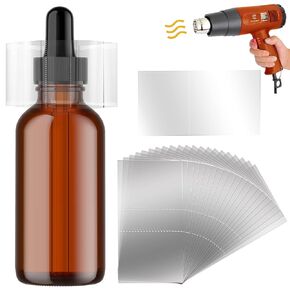 600Pcs Shrink Wrap for Bottles Bands Jars - Clear Heat Shrink Bottle Seals, Easy to use, for Essential Oil Bottle, Dropper Bottle and Test Tube Bottle Cap (1.8 x 1.2 Inch / 45x30mm)