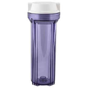 Hydronix HF2-10CLWH12 10" Clear Housing with White Flat Cap, 1/2" Ports