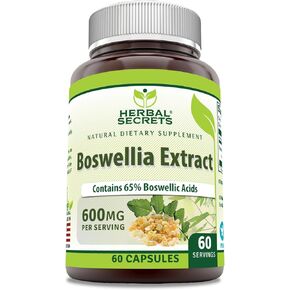 Herbal Secrets Boswellia Serrata Extract (65% Boswellic Acids) 600 mg 120 Capsules Supplement - Non-GMO - Gluten Free