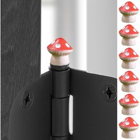 Door Hinge Heads Decorative Topper - Hinge Head Mushroom - Magnetic Hinge Head Trinket - Hinge Pin Topper Miniature (Red, Set of 6)