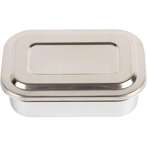 Fdit 6inch Stainless Steel Rectangular Instrument Storage Container Cleaning Box with Lid for Clinic