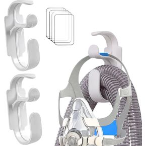 2PCS CPAP Hose Hanger with Anti-Unhook Feature - CPAP Tubing Holder & CPAP Mask Hook - Prevents CPAP Tube Leaks and Hoses Tangled Together You to Sleep Better