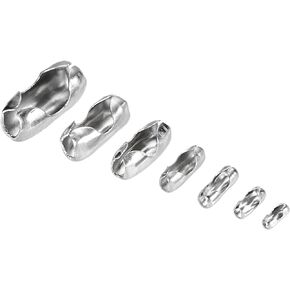 MECCANIXITY Ball Chain Connector, 1.5mm 2mm 2.4mm 3.2mm 4mm 5mm 6mm Chains Clasp Crimp Clips Beaded Link 304 Stainless Steel Connection 1 Set