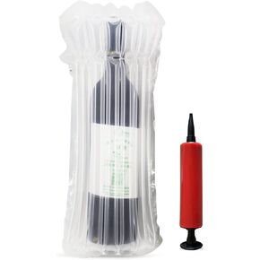 Wine Bottle Travel Protector Bags, Monkkino 16 Packs Inflatable Bubble Cushion Wrap, Safety Choice for Glass Bottles in Transport with Luggage, Air Filled Packaging Sleeves with Reusable Pump