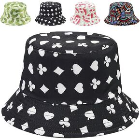 Reversible Bucket Hat for Women Summer Travel Fisherman Cap, Girls Cute Double Side Wear Bucket Cap in Kuwait