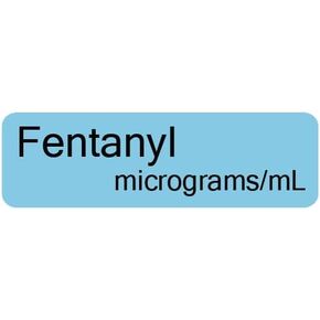 Fentanyl Anesthetic Syringe Labels - Box of 800 Labels with Latex-free Adhesive on a Roll (1" core)
