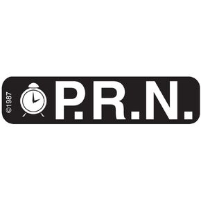 1-344 "P.R.N" Permanent Paper Label, 1 9/16" x 3/8", Black, Pack of 1000