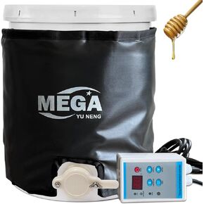 Honey Heater,Pail Heater,Drum Heater,Drum Heating Blanket,5Gal Band Heater,Honey Bucket Heater, Fixed Internal Thermostat and Timers Max Temp 130℉,350W,120V.