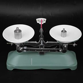 Mechanical Balance Scale Double Pan Balance Scale Balance Tray Table Scale for Laboratory School Physics Teaching Supplies Various Weights(100g)