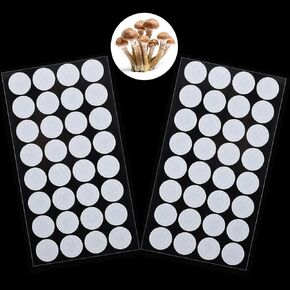 64 Pieces Synthetic Filter Paper Stickers 20 mm 0.3 μm Synthetic Filter Disc Tape Mushroom Applied Under Wide Mouth Mason Jar Filter for Mushroom Cultivation