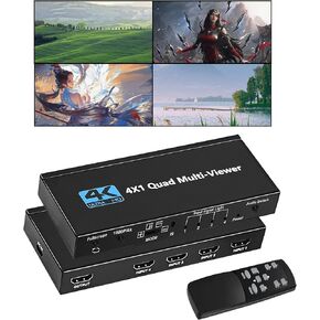 2x2 HDMI Video Wall Controller, WrixWric 4K Seamless Splicing TV Wall Processor HDMI & DVI Input, 1080P HDMI Video Image Processor with RS232, Support 180°Rotate, 1x2 1x3 1x4 2x2 2X1 3x1 4x1 Mode