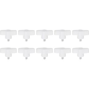 HARFINGTON 10pcs Wing Knobs M5 x 6mm Male Thread Plastic Tee Stud Knobs T Threaded Handles Hand Clamping Tightening Thumb Screws Thumbscrew, Black