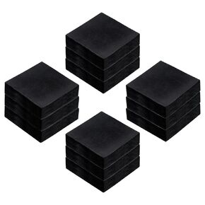 uxcell 12pcs Rubber Anti-Vibration Pads Hard Pad, 50mm Square Vibration Isolation Mats, 15mm Thickness Non-Slip Rubber Blocks, Anti-Skid Anti Noise for HVAC, Compressor, Air Conditioner