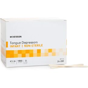 McKesson Tongue Depressors for Infants - Wood, Non-Sterile - 4 1/2 in, 1000 Count