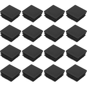 uxcell 36Pcs Square Plastic Plug Insert, 0.51" x 0.51" Black Plastic Plugs End Cap Tube Cover for 9-11mm Inner Size Metal Pipe Post Furniture Chair Legs